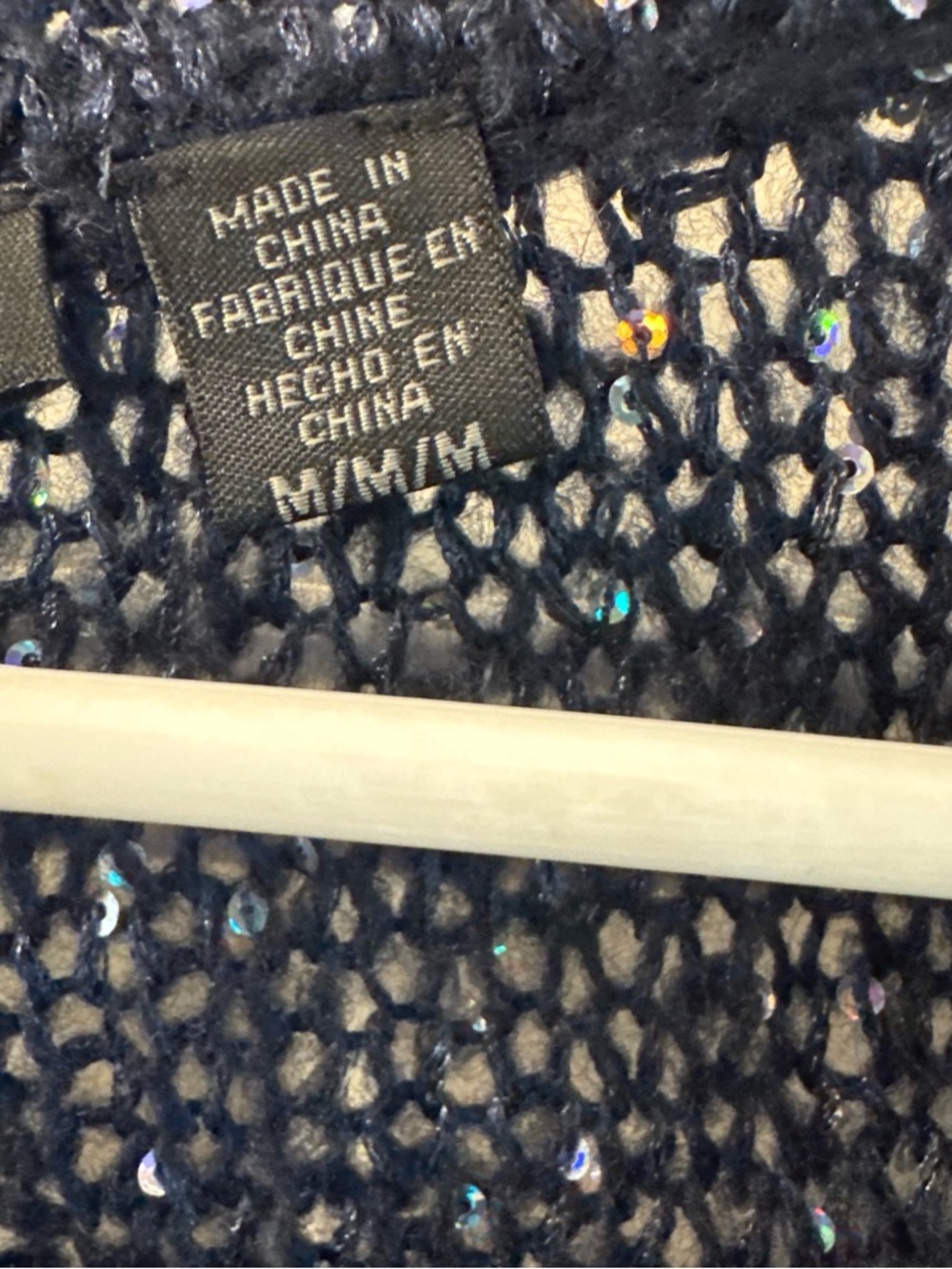 Navy Sequin Knit Top - Sparkle Detail